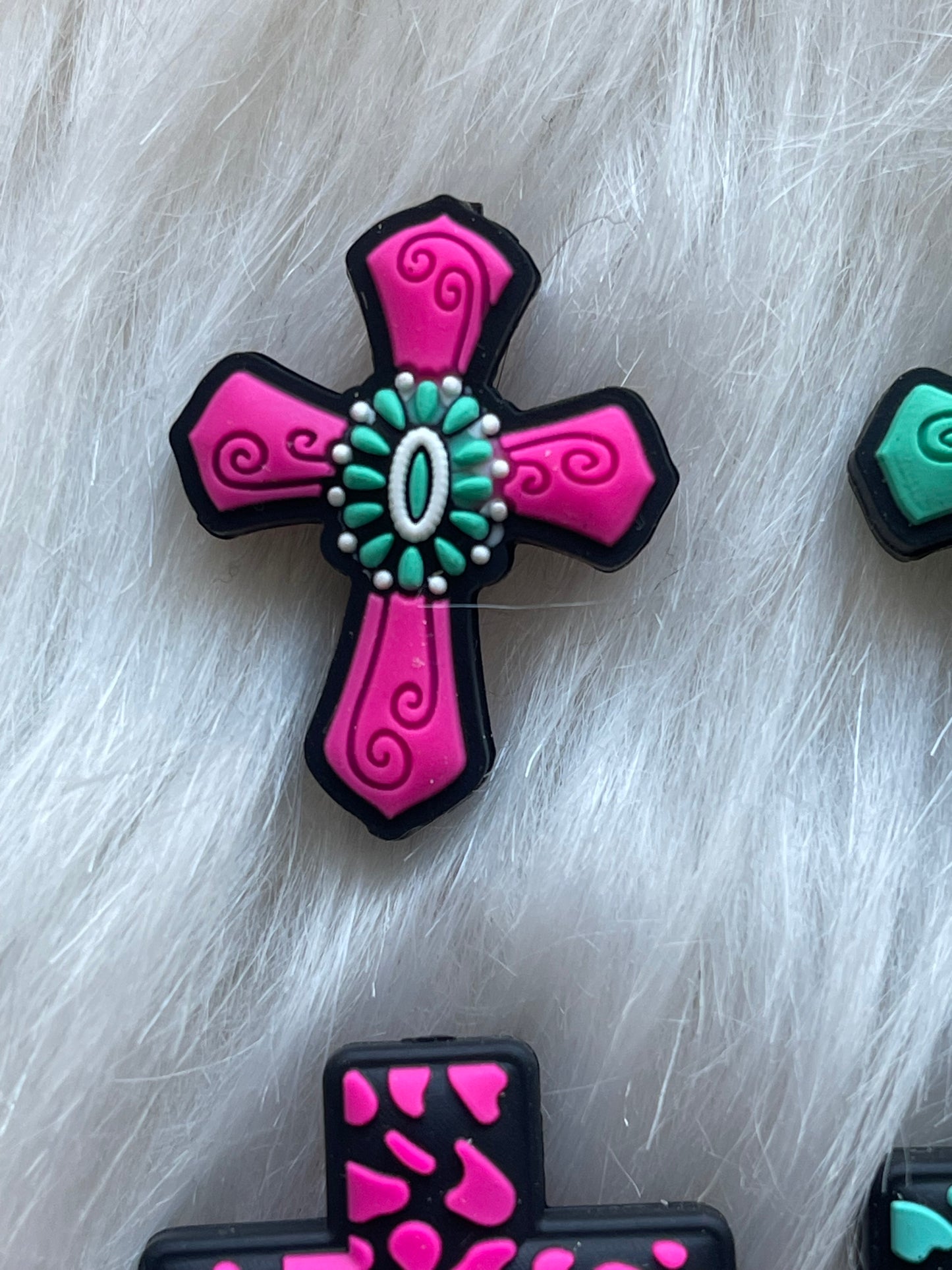 SILICONE FOCAL- Cross, Jesus, Faith (18 Options & Discount Scoops)