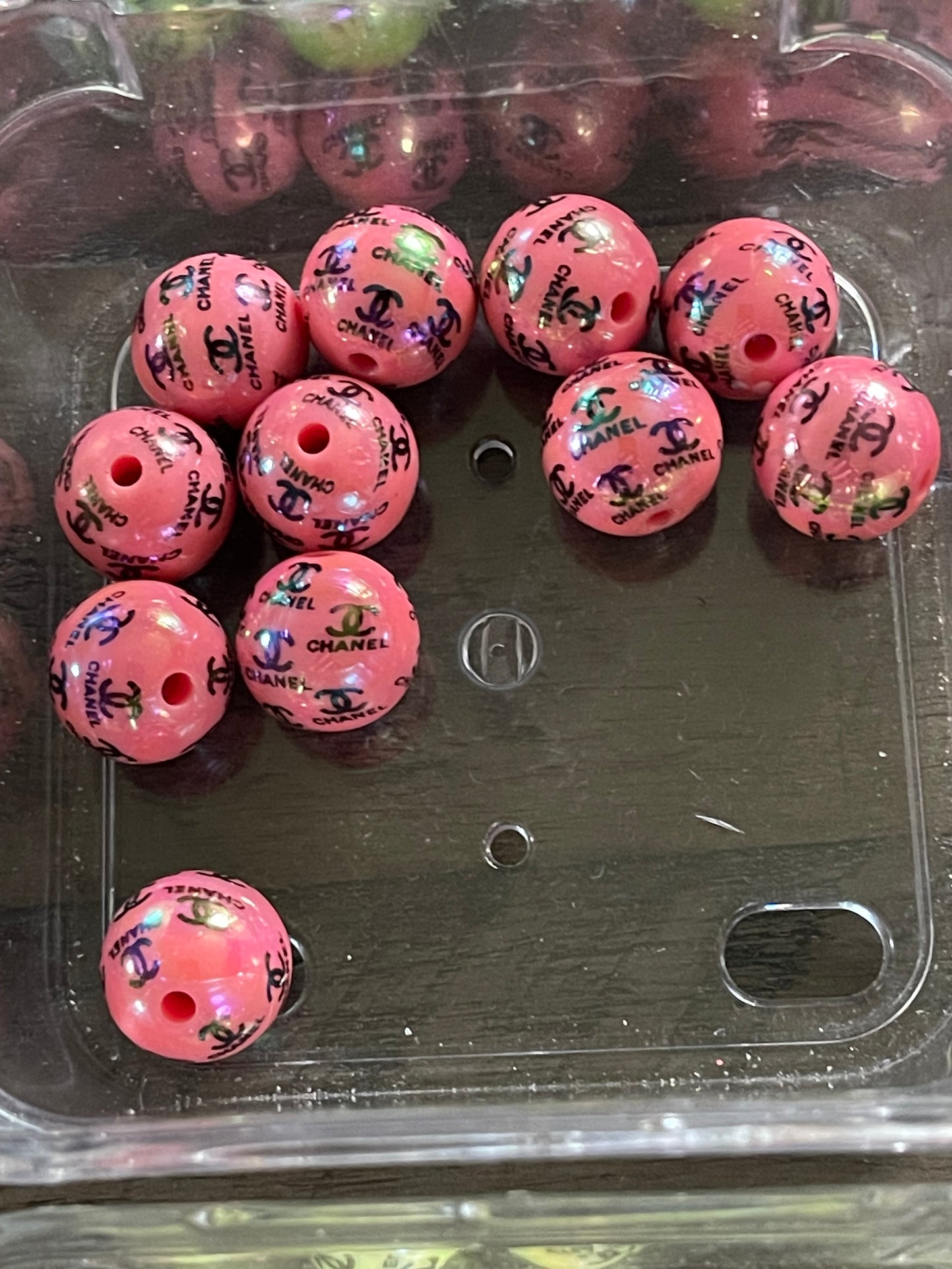 16mm ACRYLIC BEAD C’s (Hi-Gloss Coat) 12 Options