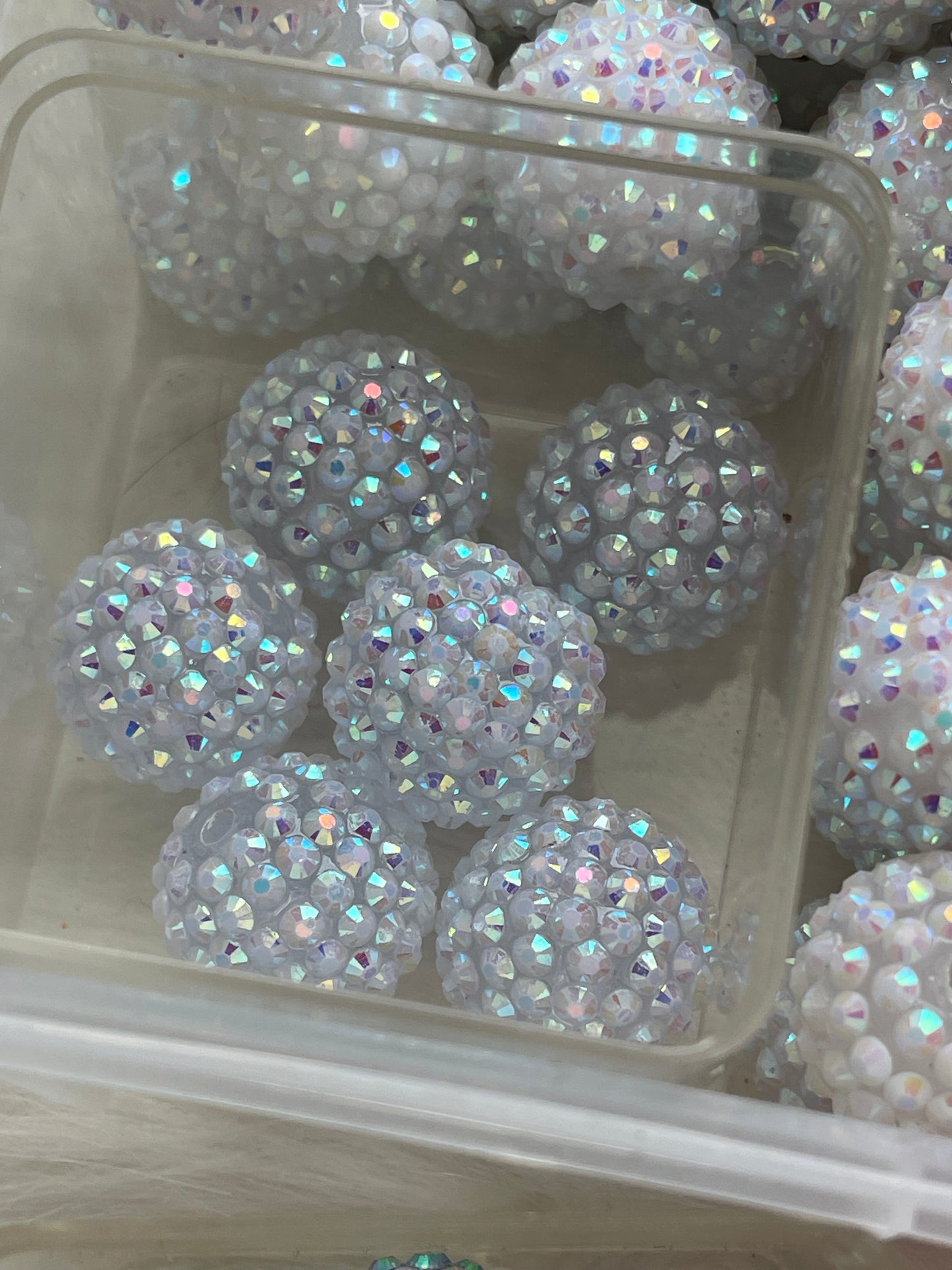 20mm CHUNKY ABS RHINESTONE Beads- Solids (33 Options)