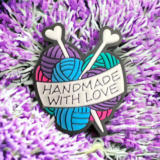 SILICONE FOCALS- Handmade With Love (Knitting) (Focal Only)