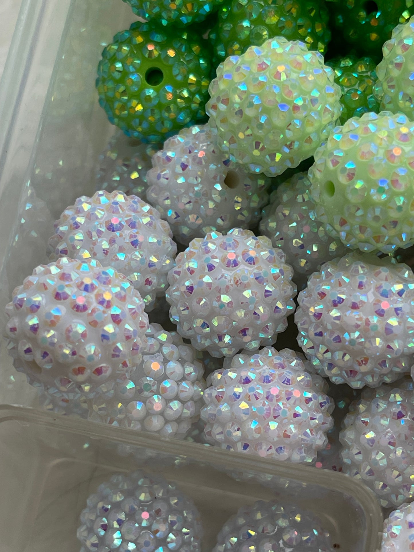 20mm CHUNKY ABS RHINESTONE Beads- Solids (33 Options)
