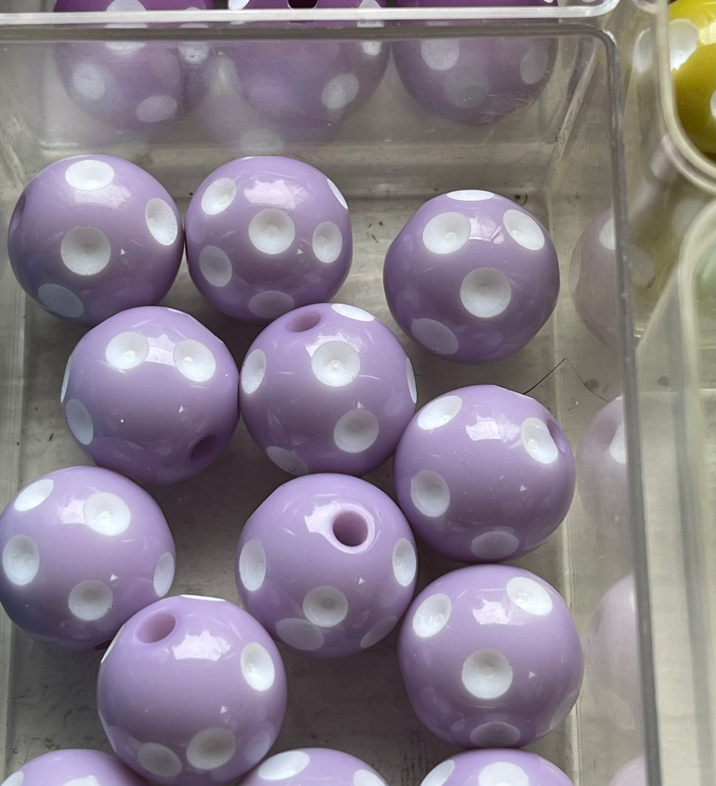 16mm ACRYLIC BEAD Recessed Polka Dot (14 Color Variations)