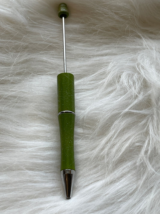 PEN BLANK OLIVE GREEN Glitter (quantity discount available)