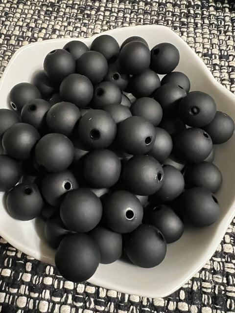 16mm ACRYLIC BEAD (MATTE BLACK)