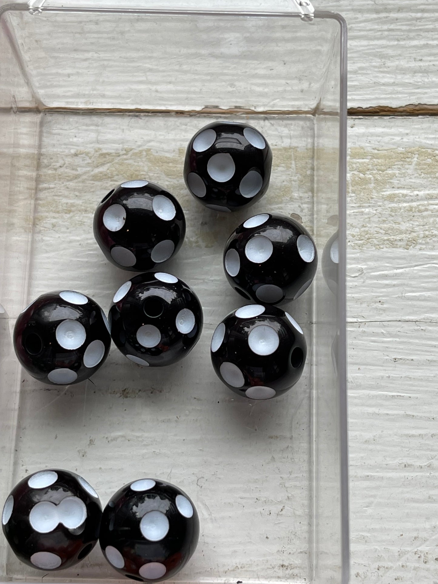 16mm ACRYLIC BEAD Recessed Polka Dot (14 Color Variations)