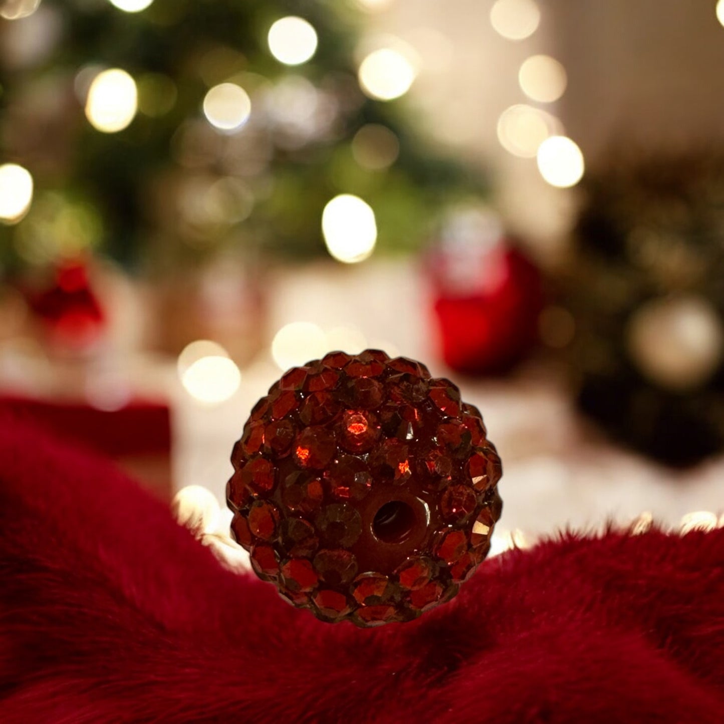 20mm Chunky Rhinestone Bead (4 Christmas Colors)