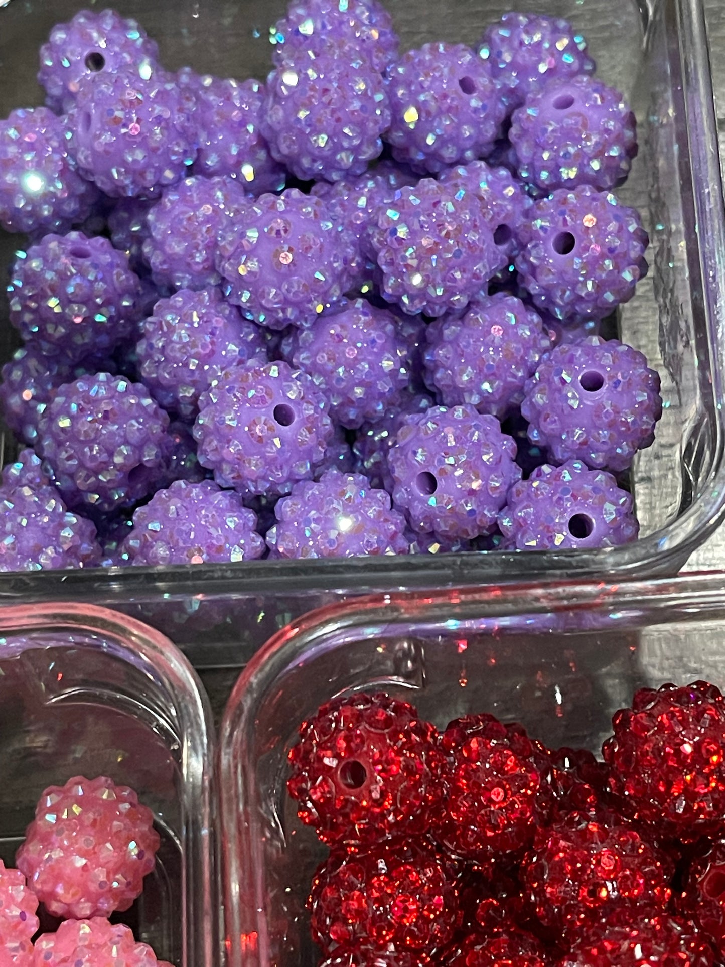 16mm CHUNKY RHINESTONE SHINY bubblegum Bead (8 Color Options)