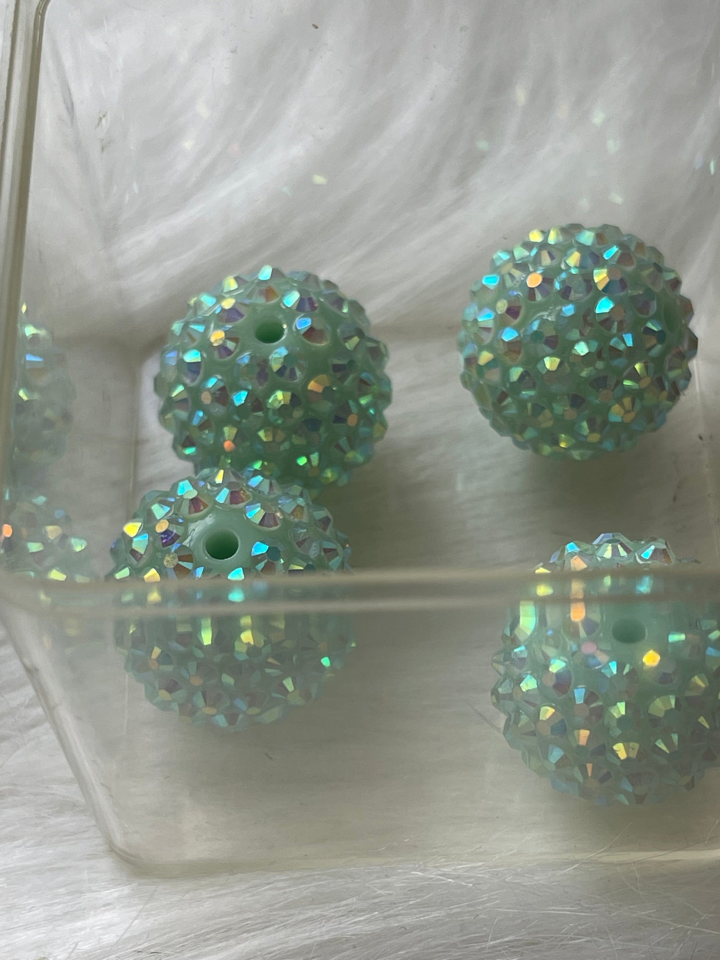 20mm CHUNKY ABS RHINESTONE Beads- Solids (33 Options)