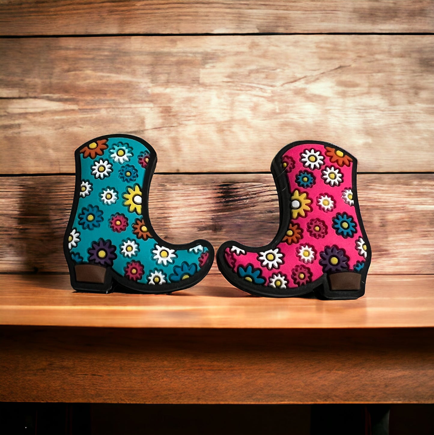 SILICONE FOCALS- flowery Boots (pick your color)