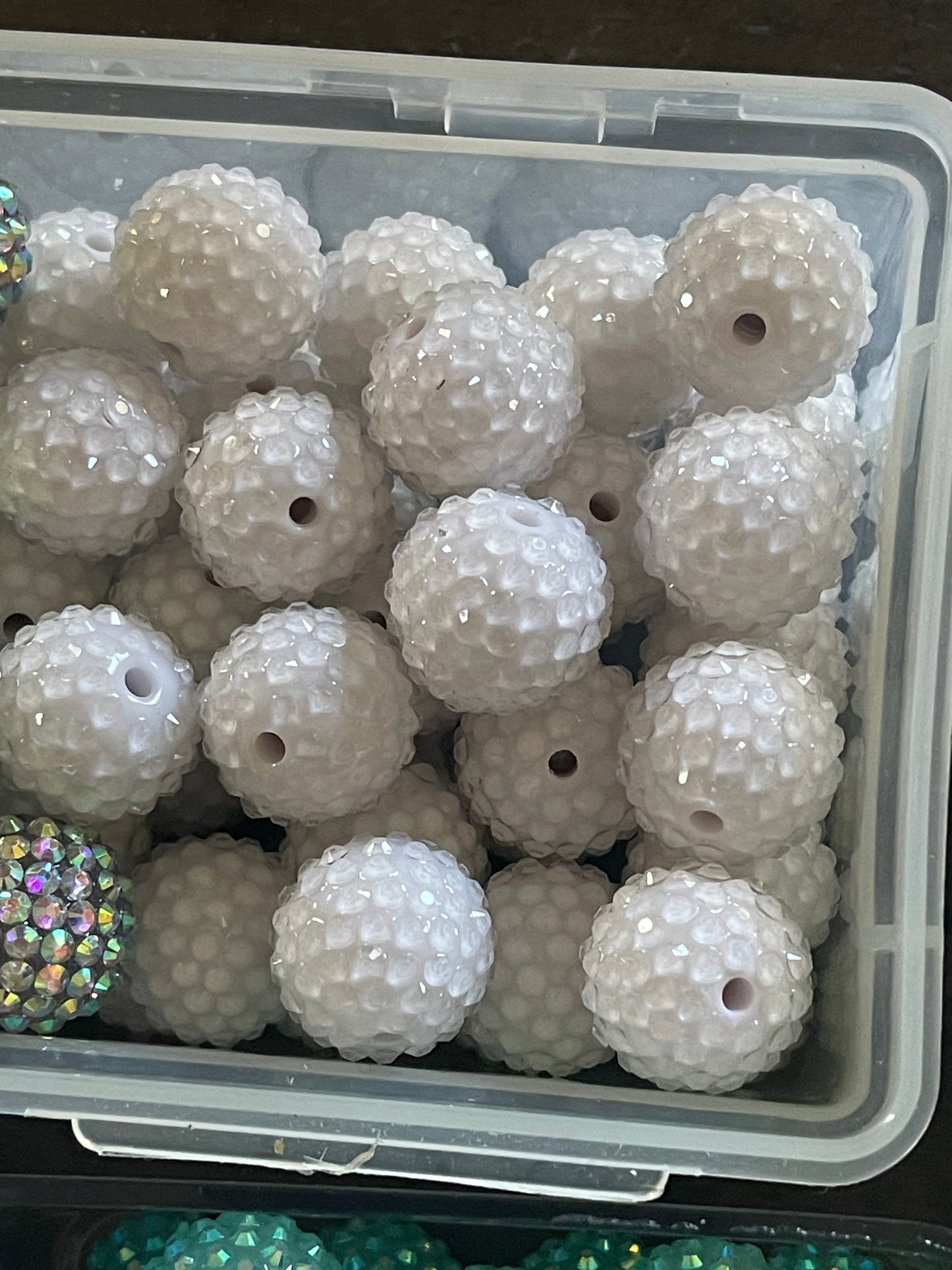 20mm CHUNKY RHINESTONE bubblegum Bead (15 Options)