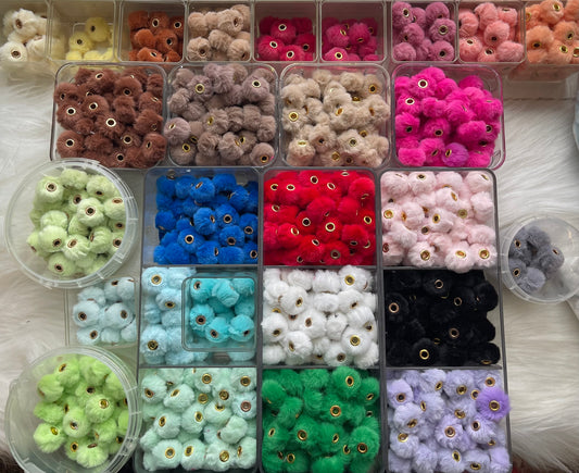Spacers- 14mm Soft Fuzzy (35 colors)(Faux Rabbit Fur)