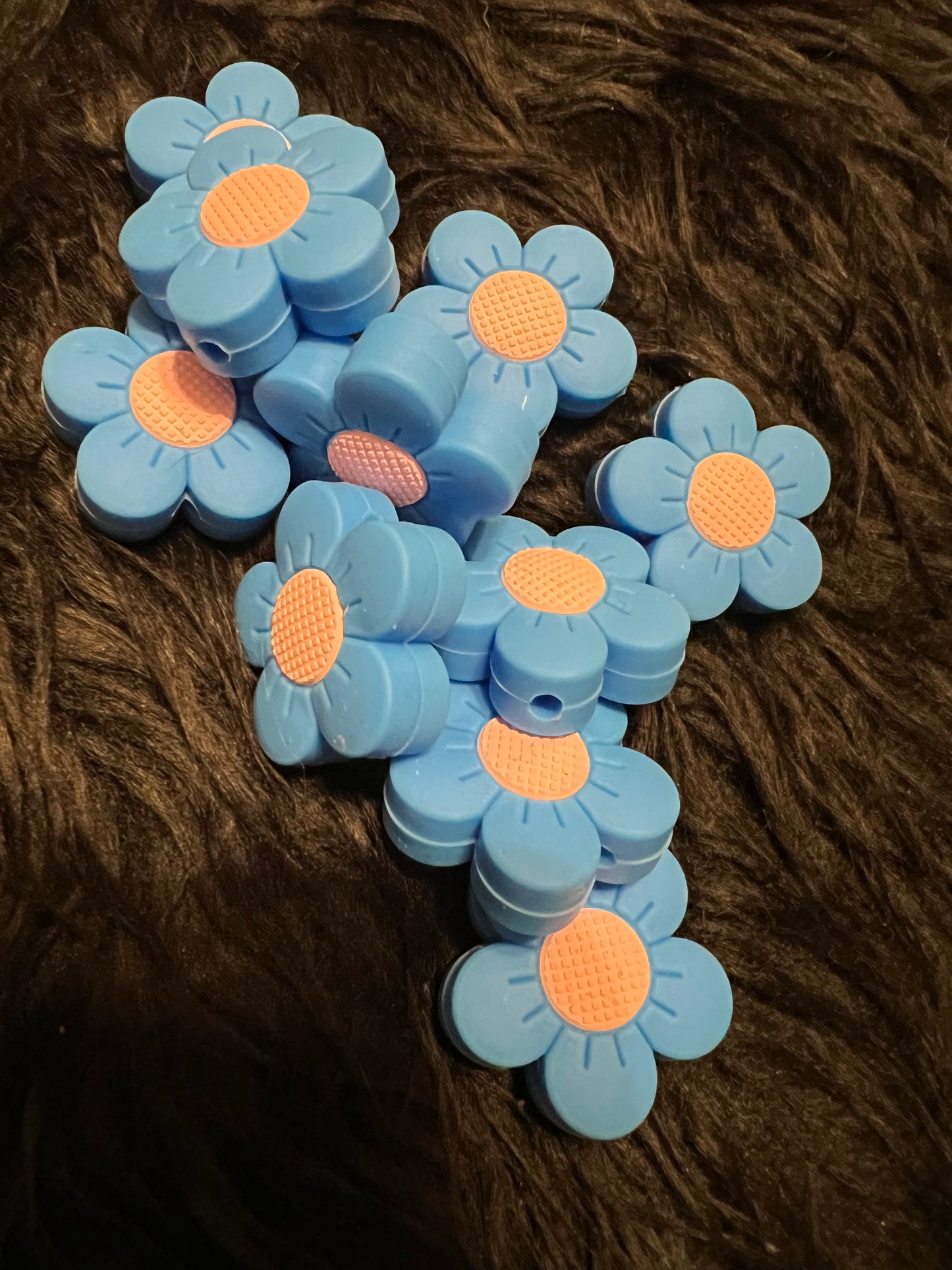 SILICONE FOCAL - Flowers (blue)