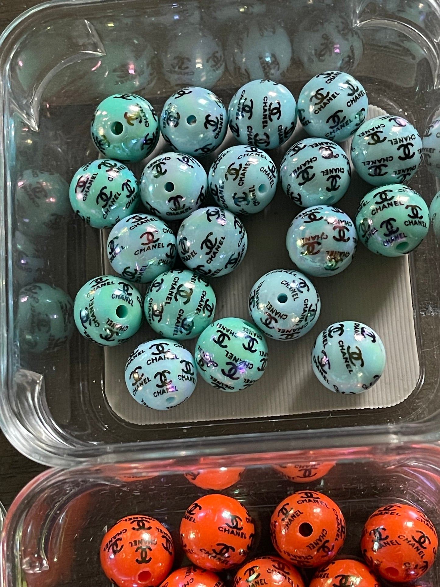 16mm ACRYLIC BEAD C’s (Hi-Gloss Coat) 12 Options
