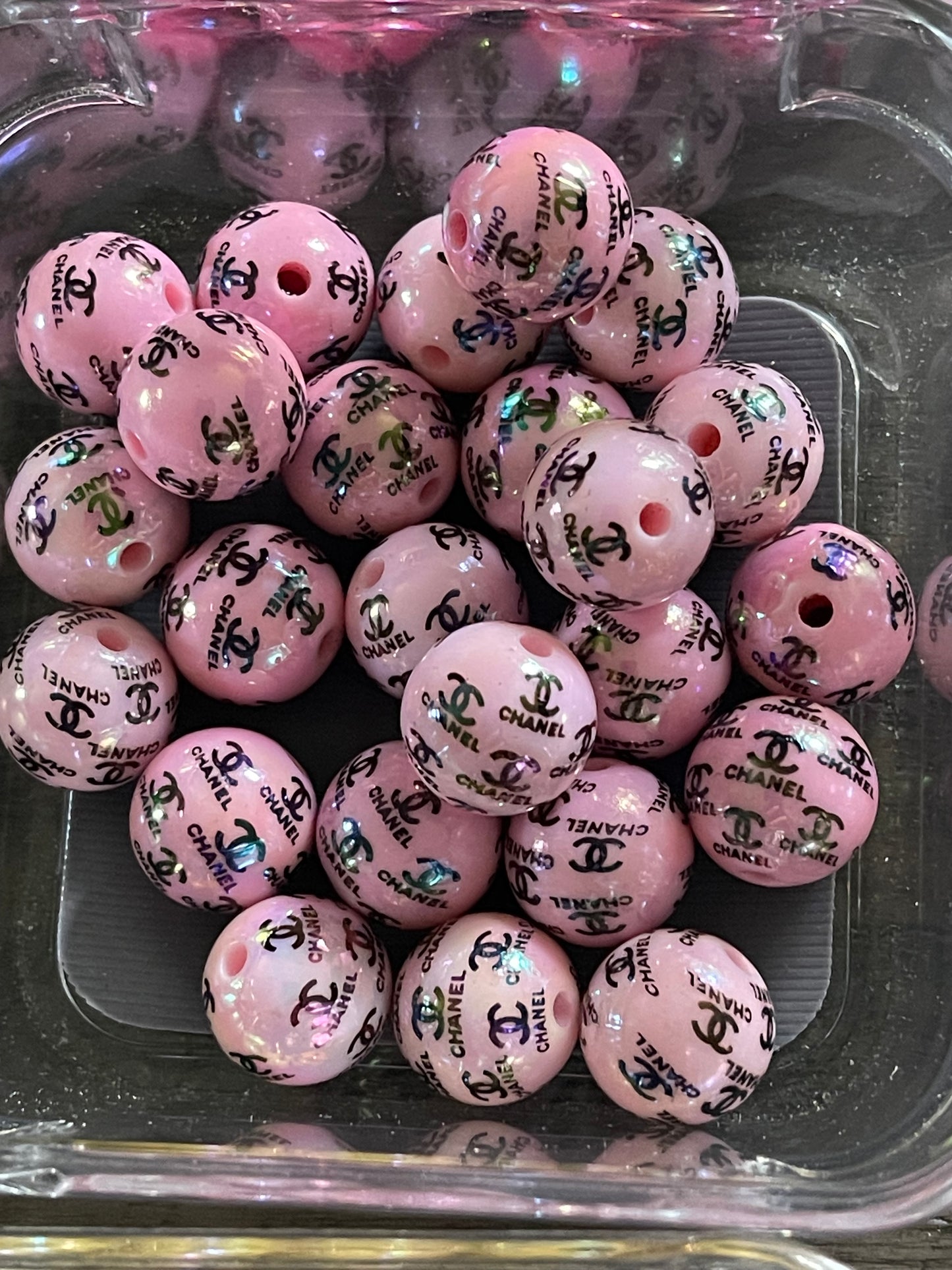 16mm ACRYLIC BEAD C’s (Hi-Gloss Coat) 12 Options