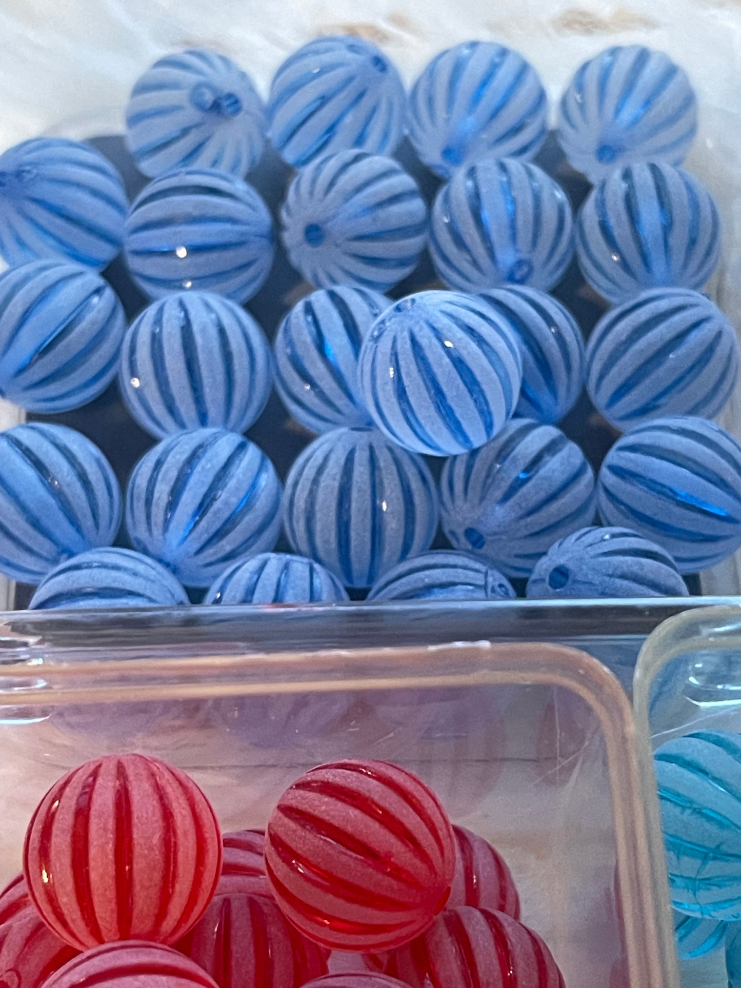 15mm ACRYLIC BEAD- STRIPE Style (9 COLOR OPTIONS)