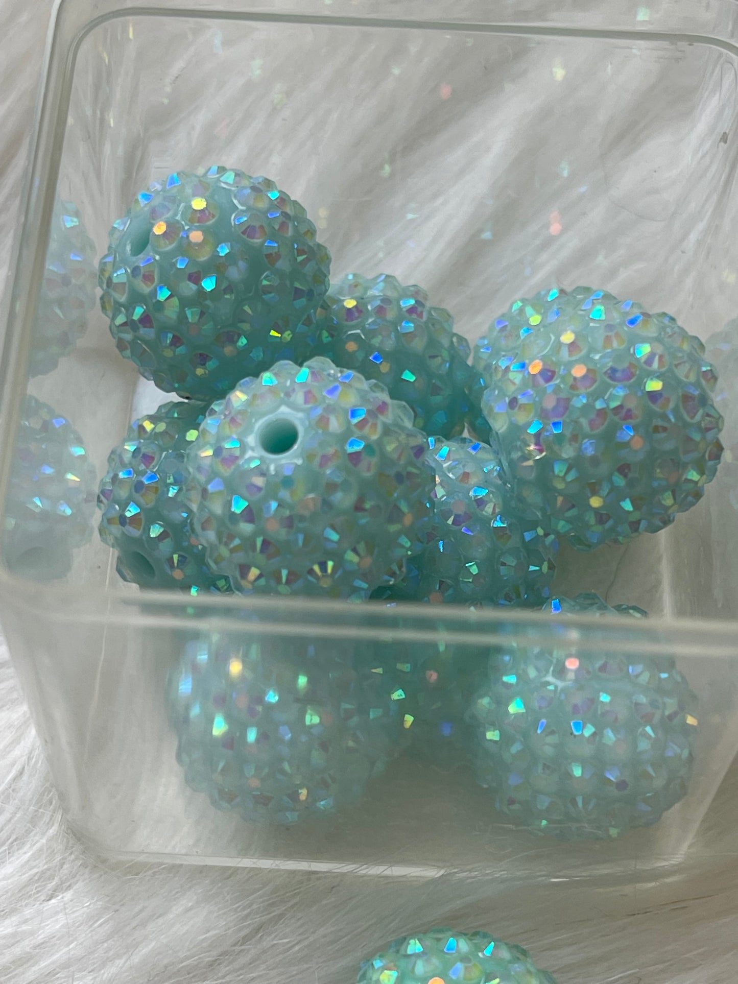 20mm CHUNKY ABS RHINESTONE Beads- Solids (33 Options)