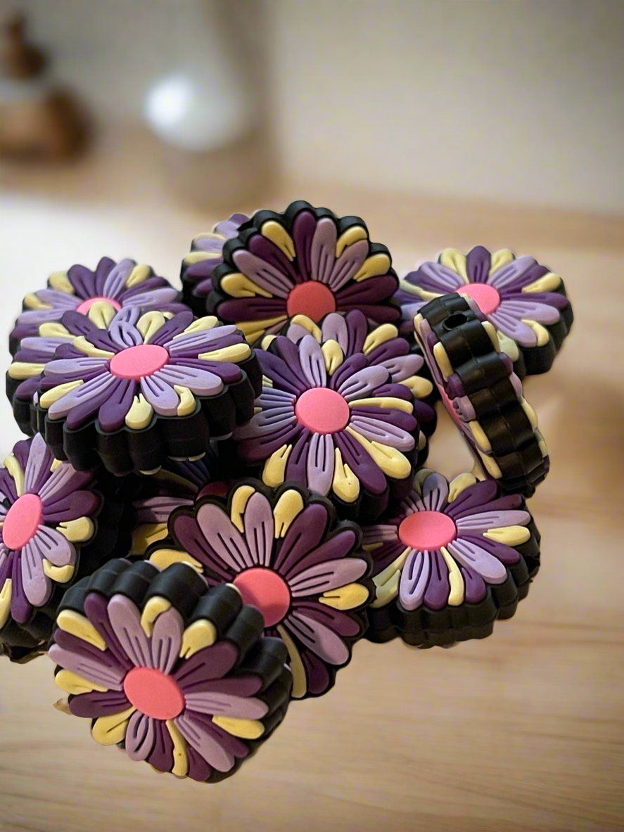 SILICONE FOCAL - Flower (Shades of Purple)