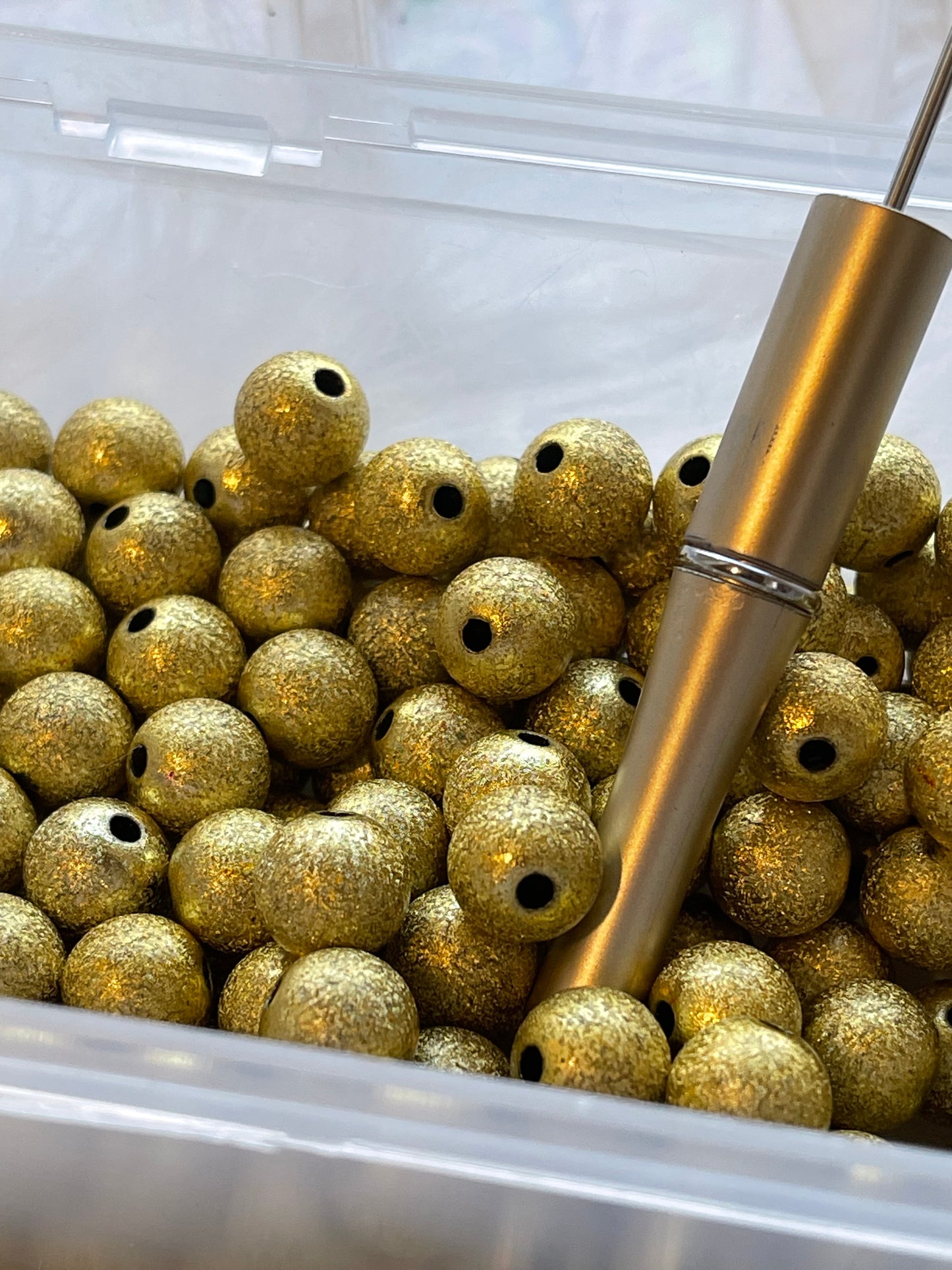 12mm ACRYLIC BEAD-SPARKLING PAINT- SILVER or GOLD