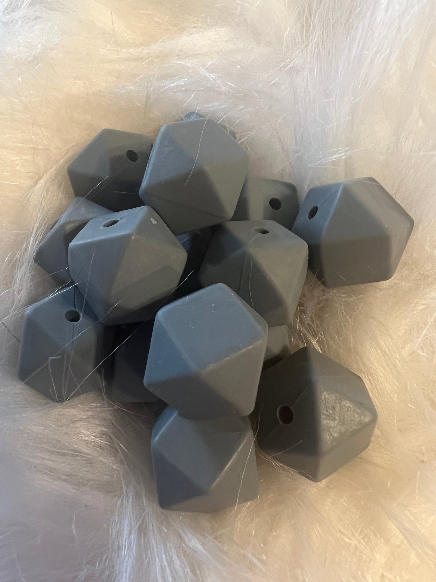 14.3mm SILICONE HEX BEADS (62 Options & Discount Scoop)