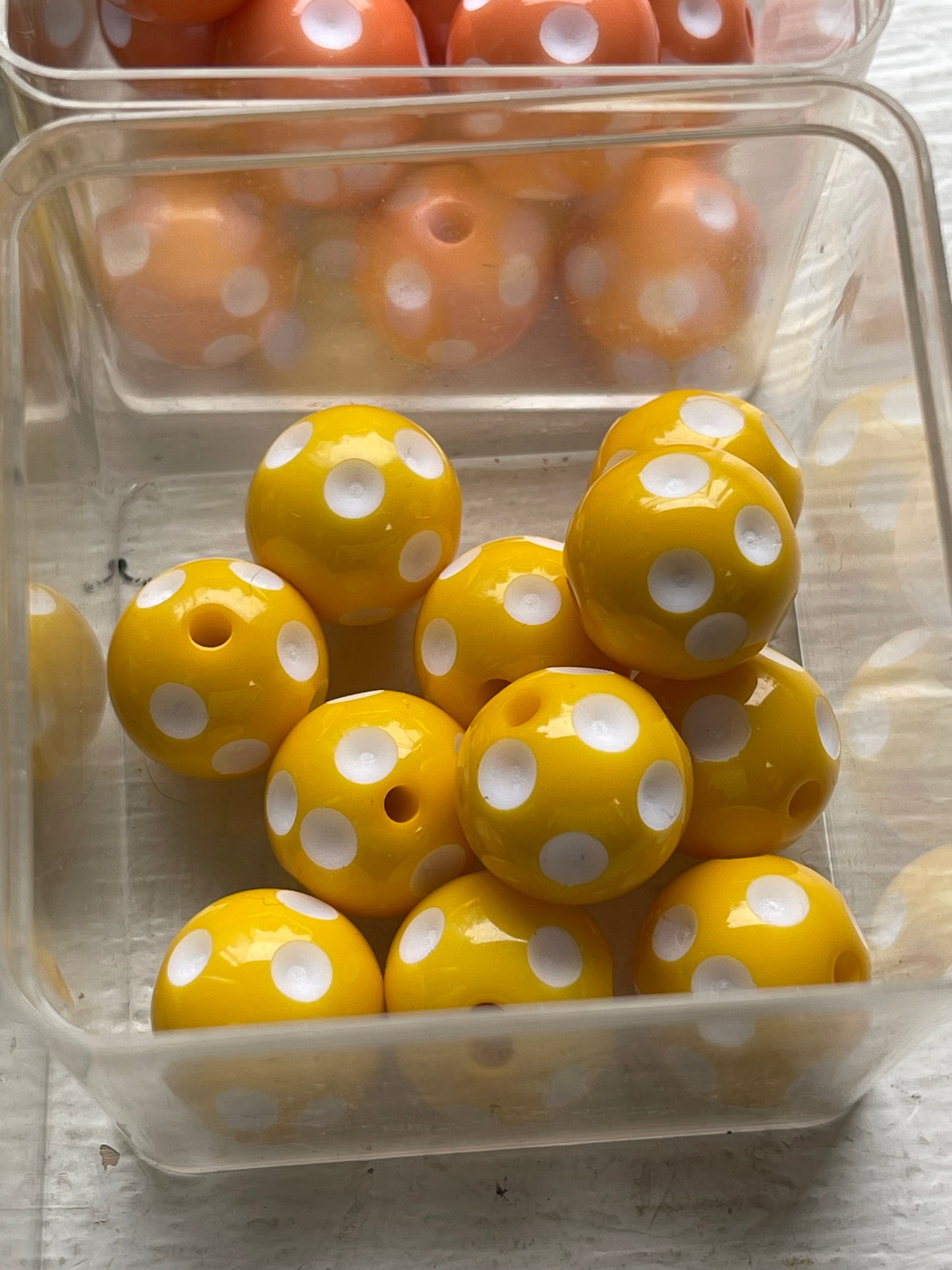 16mm ACRYLIC BEAD Recessed Polka Dot (14 Color Variations)