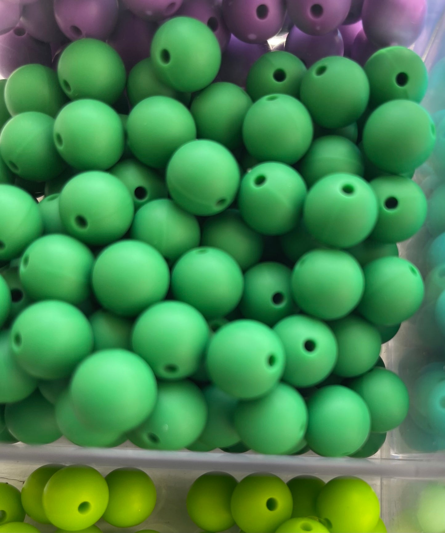 12mm SILICONE BEADS- Blues, Greens, & Purple