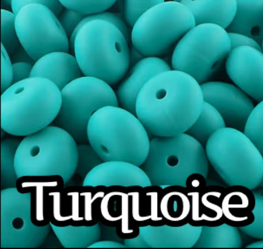 14mm SILICONE Abacus BEAD SPACERS (12 Color Options)