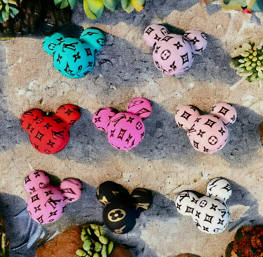 15mm SILICONE BEAD-Mickey L’s Heads (8 COLORS) design