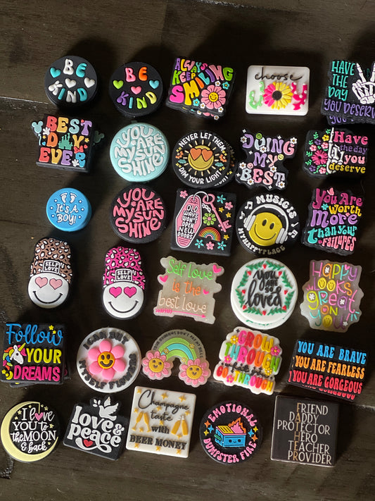 SILICONE FOCAL - Love/Happy Theme- Low Inventory Clearance