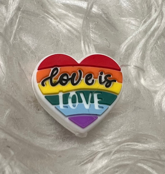 SILICONE FOCAL-LOVE IS LOVE PRIDE Heart