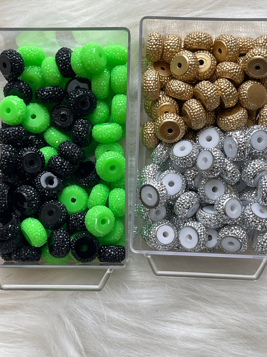 SPACERS-12mm RHINESTONES (Thicks) (4 Color Options)