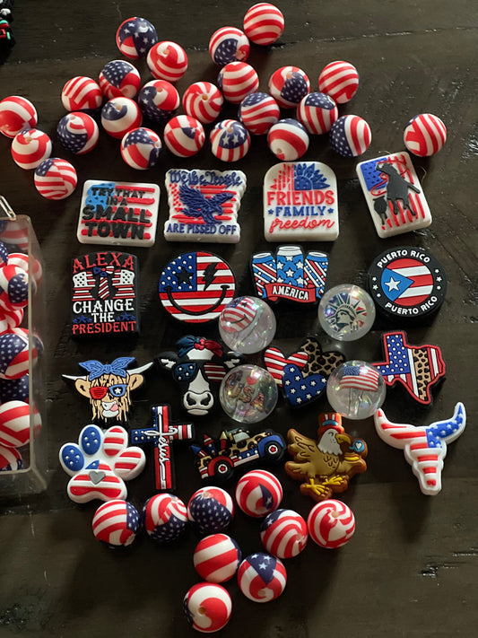 SILICONE FOCAL- Politcal - Patriotic, 4th of July Theme