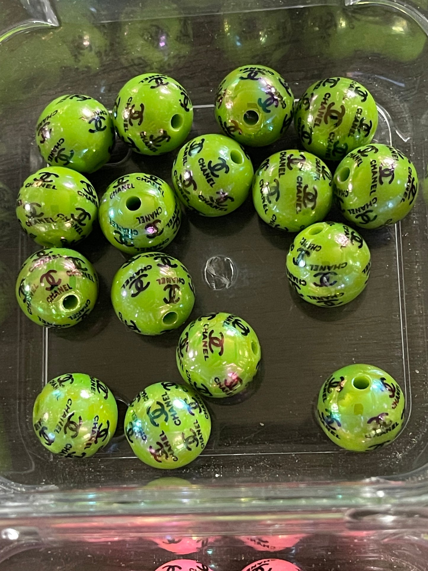 16mm ACRYLIC BEAD C’s (Hi-Gloss Coat) 12 Options