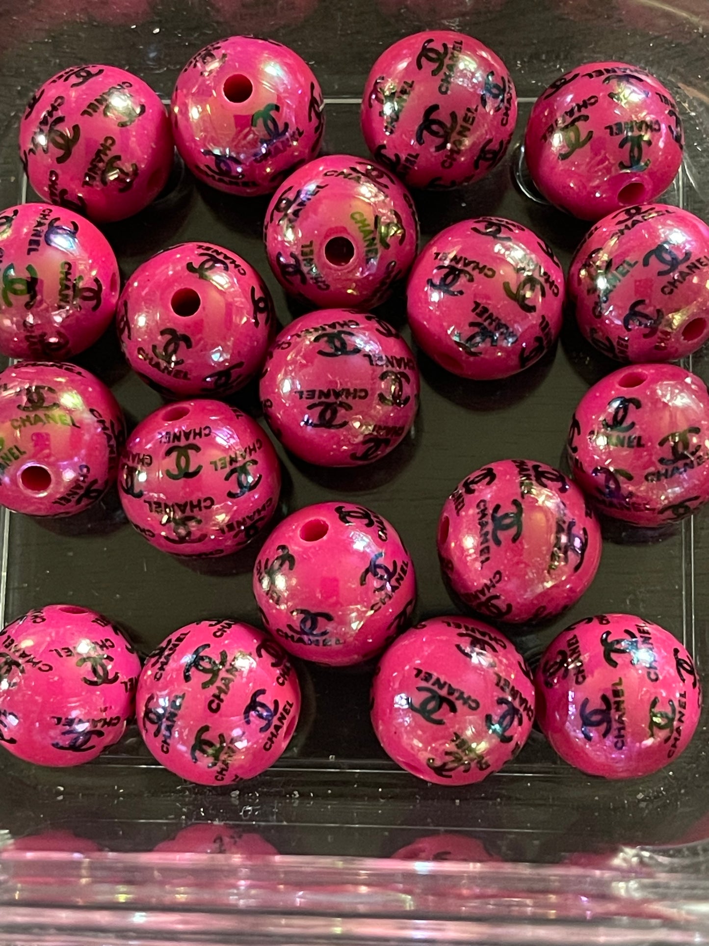 16mm ACRYLIC BEAD C’s (Hi-Gloss Coat) 12 Options
