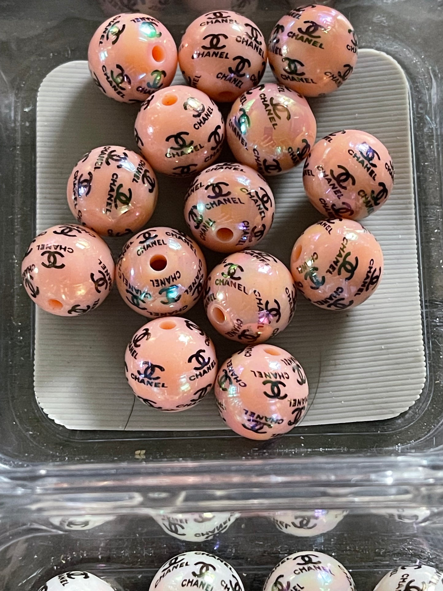 16mm ACRYLIC BEAD C’s (Hi-Gloss Coat) 12 Options