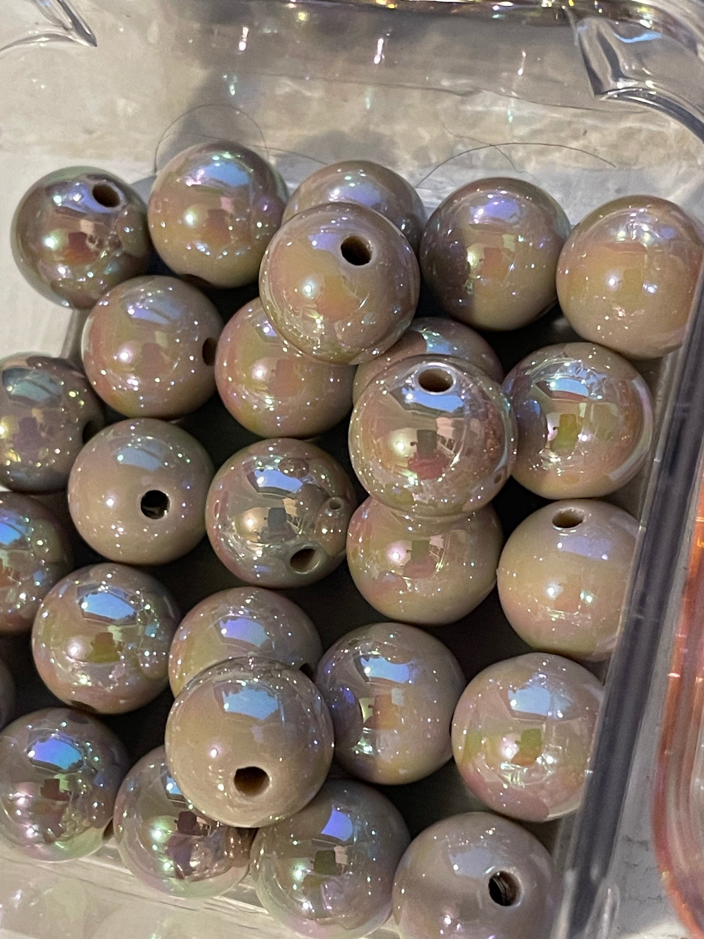 16mm ACRYLIC Bead SOLID COLORS w ABS Shine (24 Options)