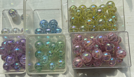 15mm ACRYLIC BEAD- D’s ABS Shine (6 COLOR OPTIONS)