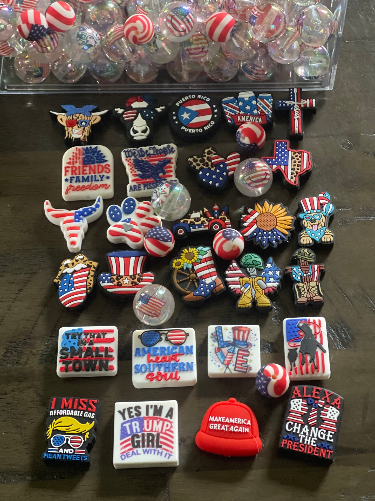 SILICONE FOCAL- Politcal - Patriotic, 4th of July Theme