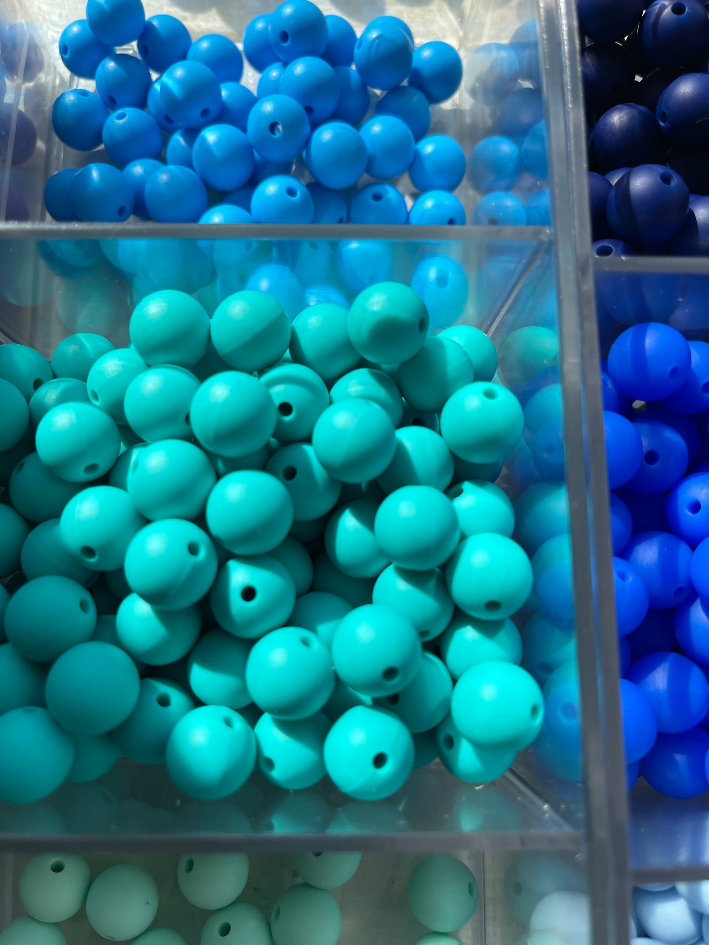 12mm SILICONE BEADS- Blues, Greens, & Purple