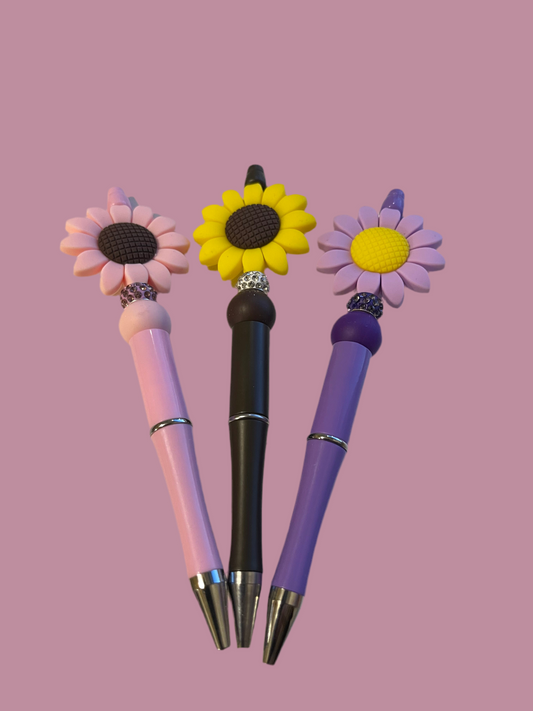 CUSTOM PREMADE Clearance PEN SET-Sun Flowers PEN set of 3 COMPLETED