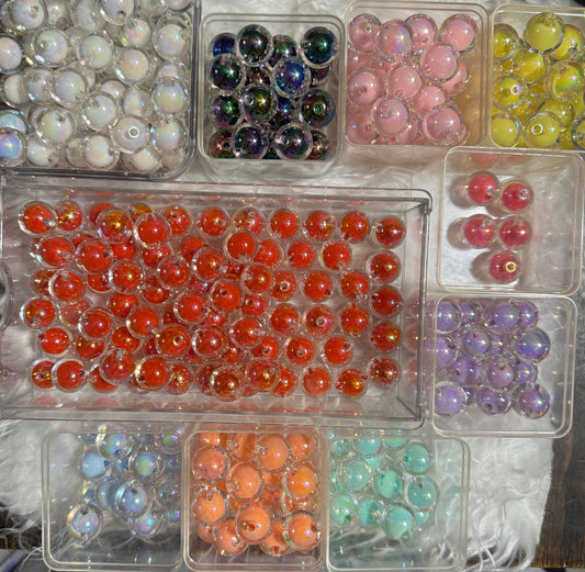 16mm ACRYLIC BEAD- Solid Colors (Double Layer) (10 Options)