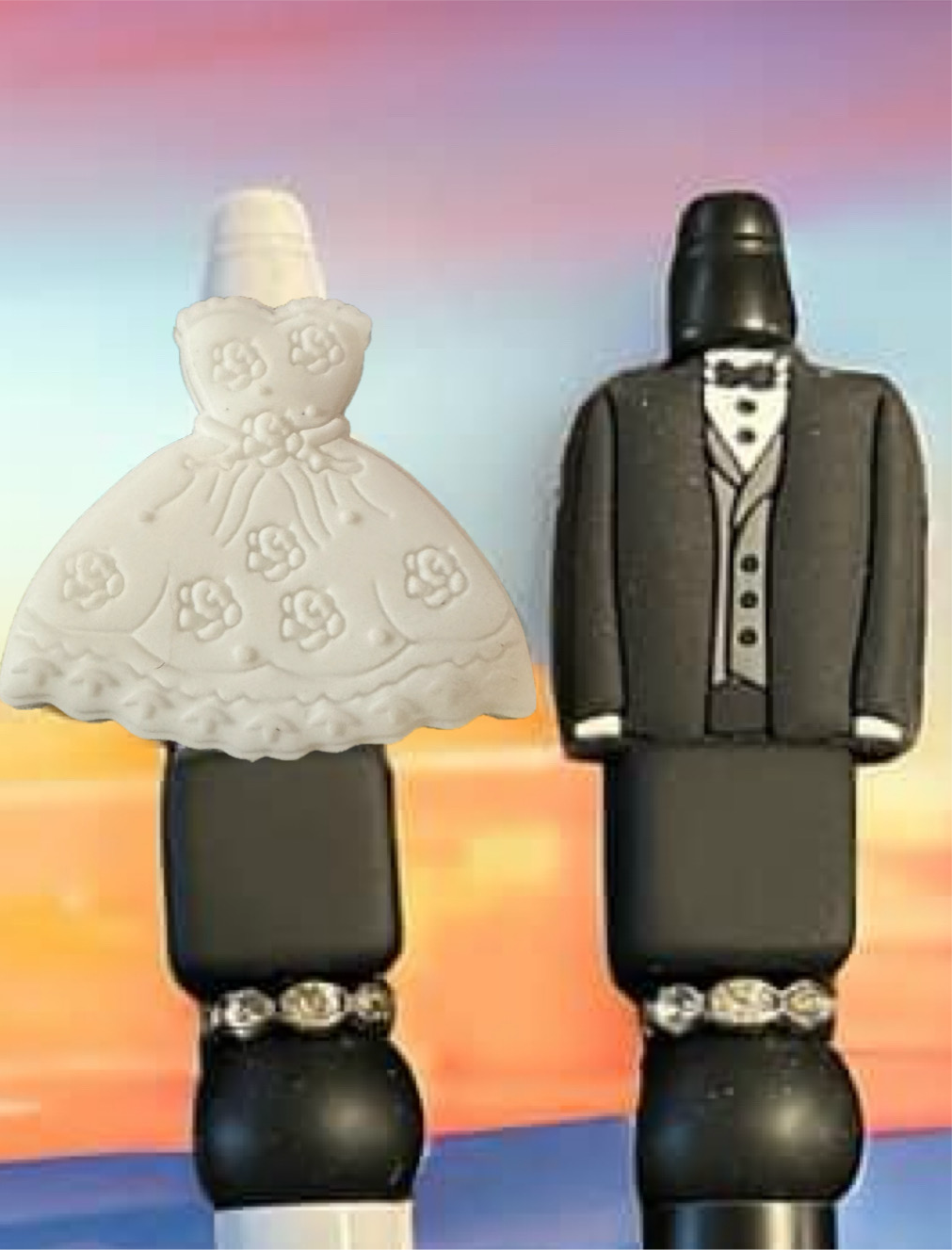 SILICONE FOCALS- WEDDING dresses or tux