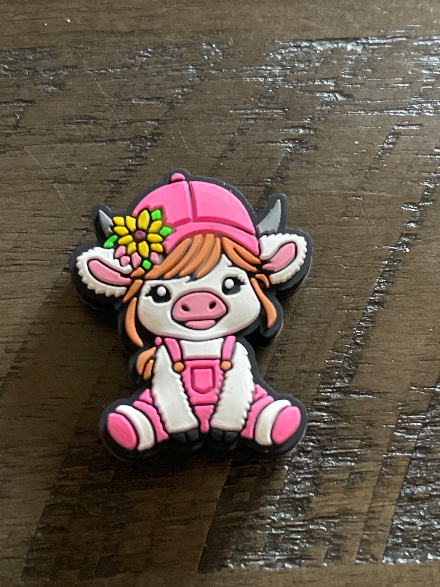 SILICONE FOCAL - Pink Cowgirl w/ Suspenders Overalls