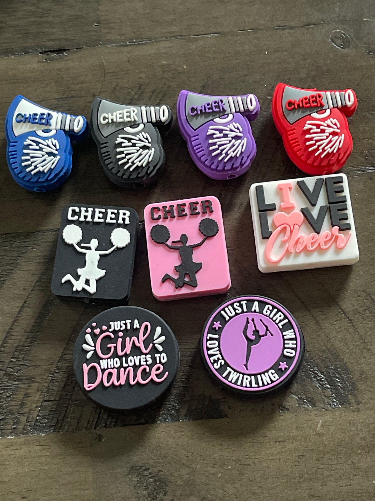 SILICONE FOCAL- Cheer/Dance/Twirling (10 Options)
