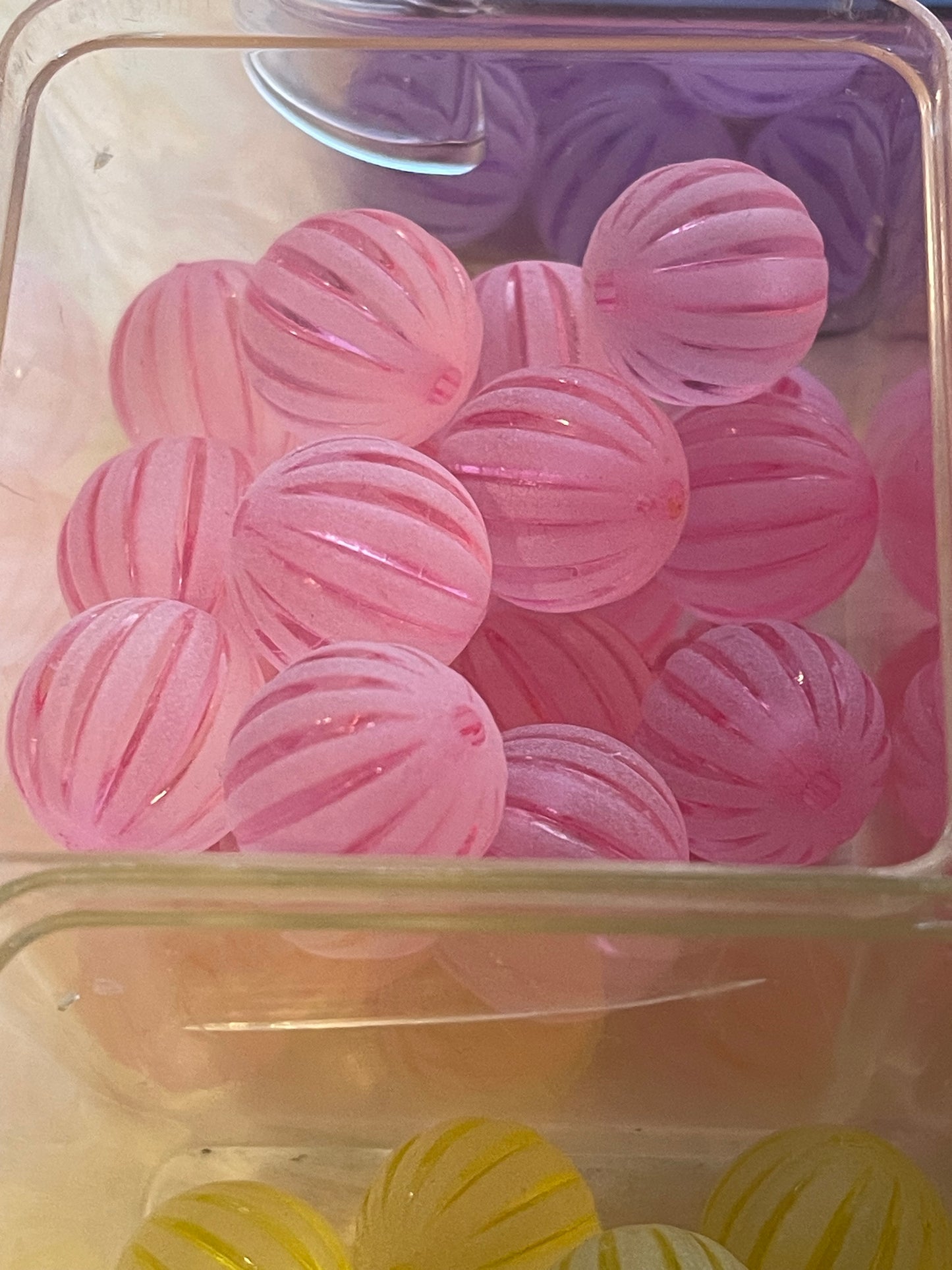 15mm ACRYLIC BEAD- STRIPE Style (9 COLOR OPTIONS)