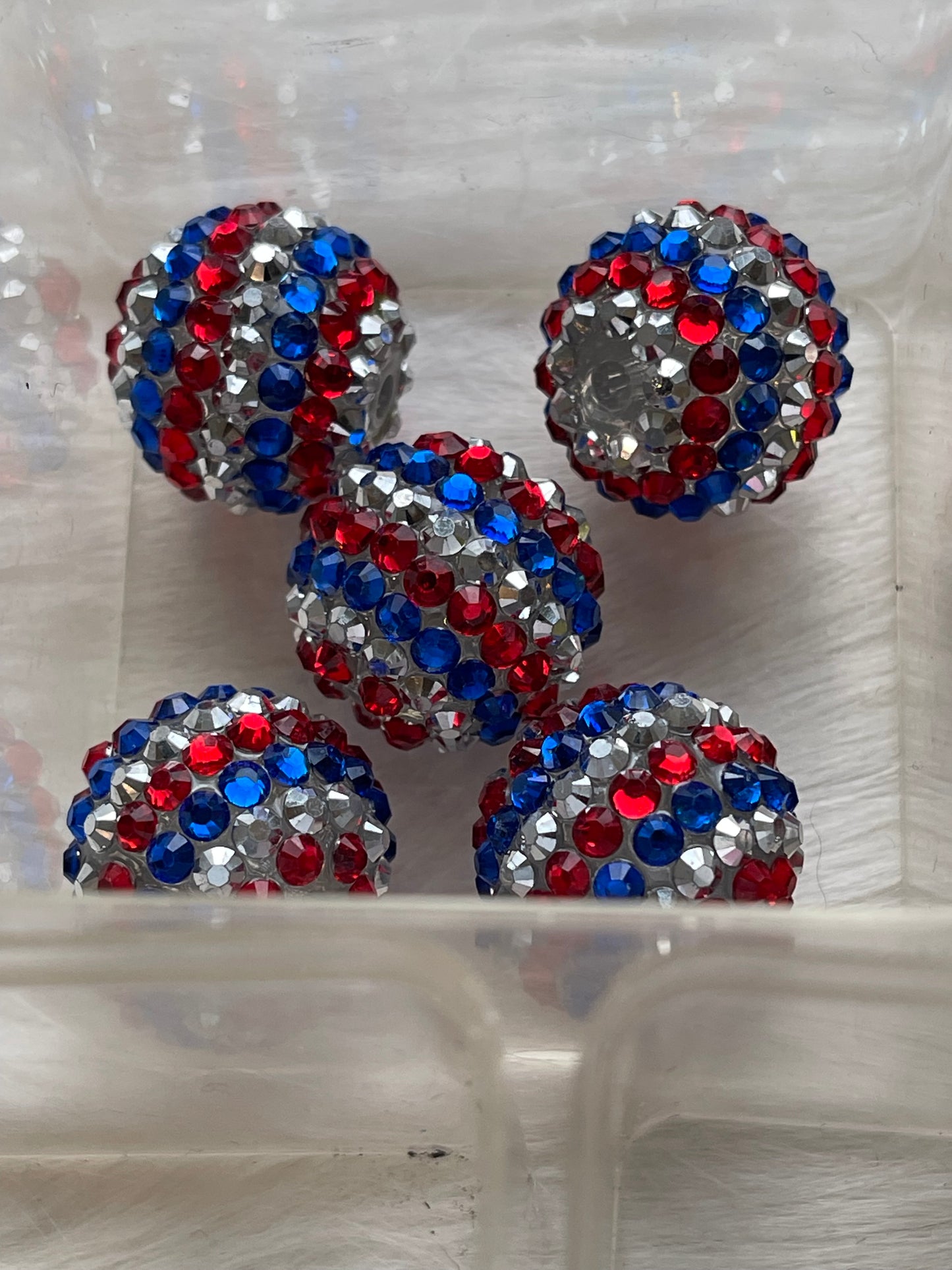20mm CHUNKY RHINESTONE Bead- Stripes (9 Options)