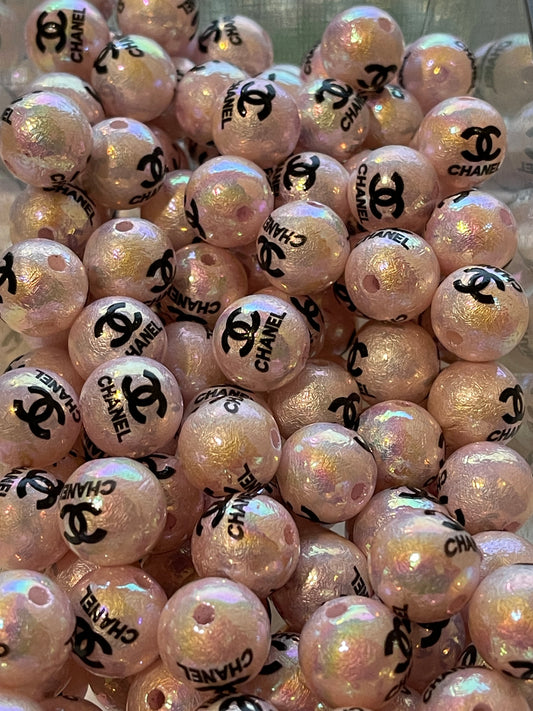 15mm ACRYLIC BEAD- C'S (LITE BABY PINK Pearl ABS)