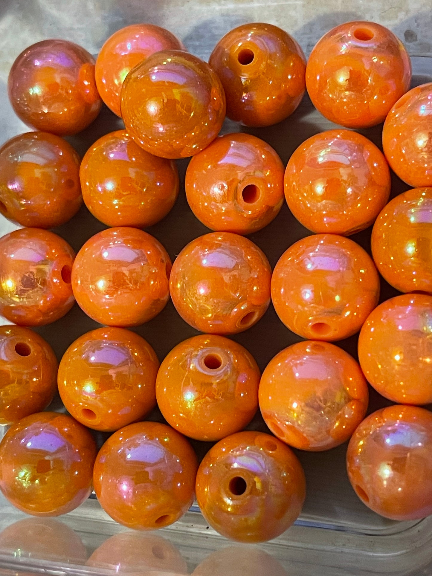 16mm ACRYLIC Bead SOLID COLORS w ABS Shine (24 Options)
