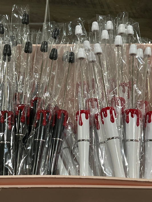 PEN BLANK Printed Blood drip Halloween Theme in Black or White