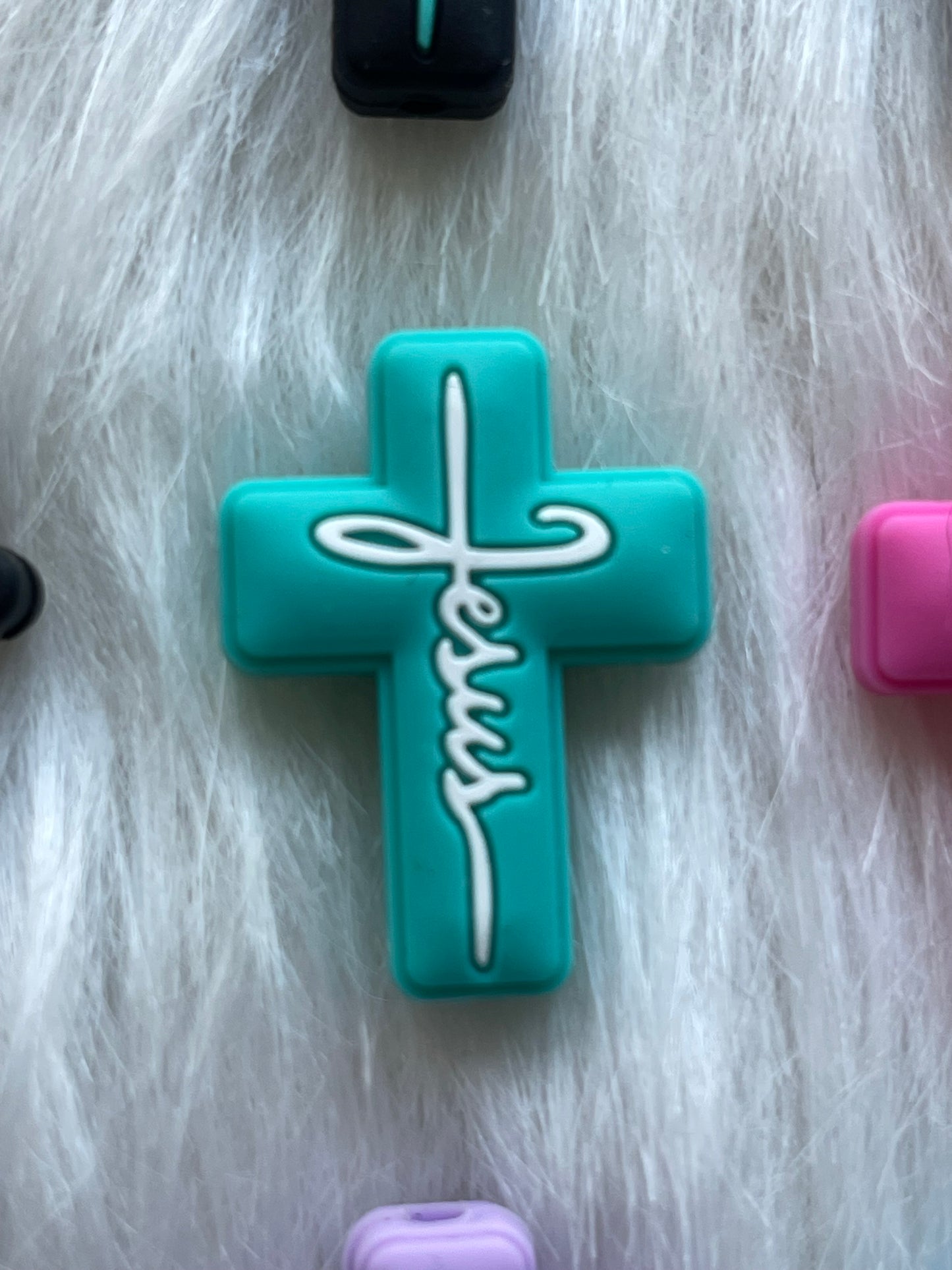 SILICONE FOCAL- Cross, Jesus, Faith (18 Options & Discount Scoops)