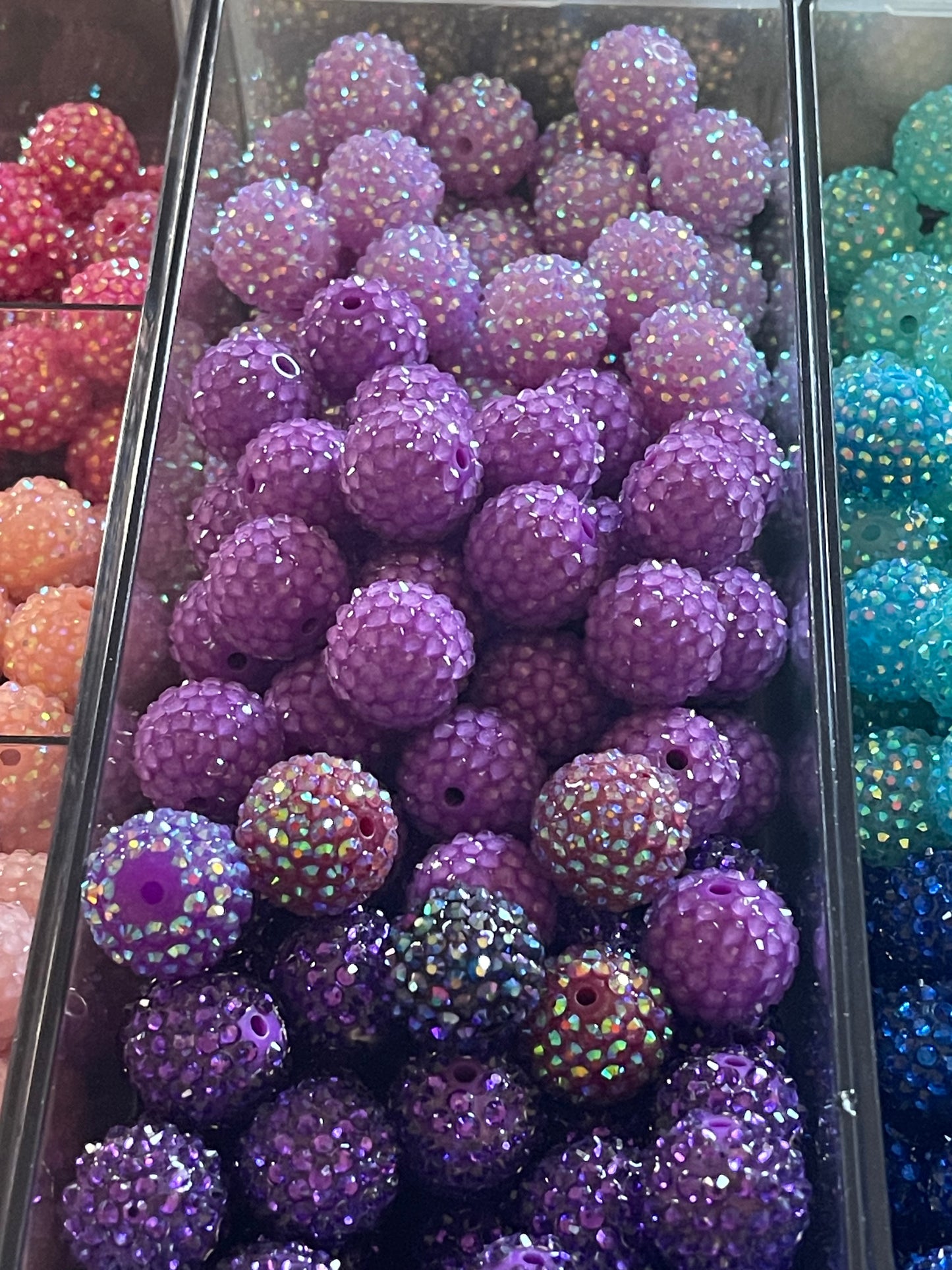 20mm CHUNKY RHINESTONE bubblegum Bead (15 Options)